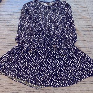 Black polka dot dress with batwing sleeves NWOT